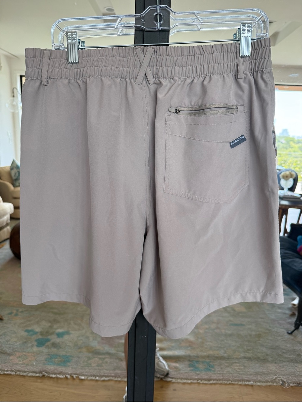 BURLEBO Men's Athletic Shorts - Taupe - Picture 3 of 7